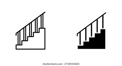 Coleção de design de ícone de escadas. Sinal e símbolo vetorial para designs de interface do usuário