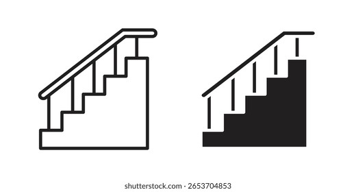 Stairs icon design element. Editable stroke. Vector