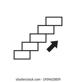 Stairs up icon design isolated on white background