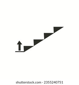 Stairs up icon design isolated on white background Vector illustration