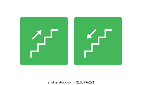 Treppen-Symbol mit Auf- und Abwärts-Pfeilen. Vektorgrafik-FlachIllustration einzeln