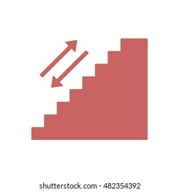 Stairs icon. Flat design.