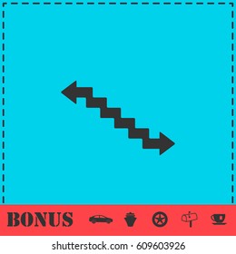 Stairs icon flat. Simple vector symbol and bonus icon