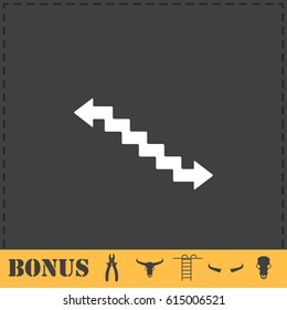 Stairs icon flat. Simple vector symbol and bonus icon