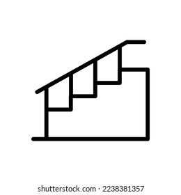 Stairs icon illustration. line icon style. icon related to construction. Simple vector design editable