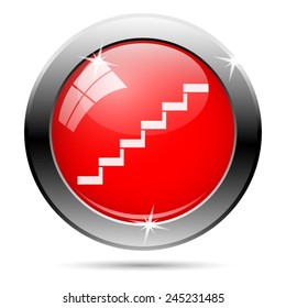 Stairs icon. Internet button on white background. 