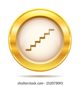 Stairs icon. Internet button on white background. EPS10 vector. 
