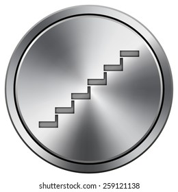 Stairs icon. Internet button on white background. EPS10 Vector. 
