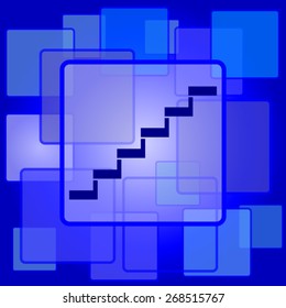 Stairs icon. Internet button on abstract background. 