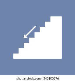  stairs   icon,  isolated. Flat  design.