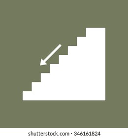 stairs   icon,  isolated. Flat  design.
