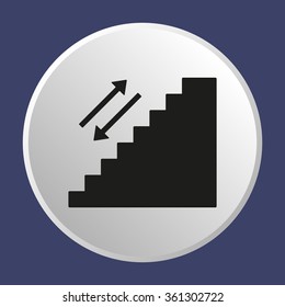  stairs   icon,  isolated. Flat  design.