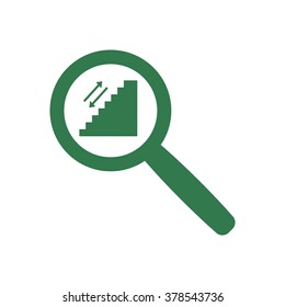 stairs  icon,  isolated. Flat  design.