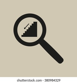 stairs  icon,  isolated. Flat  design.