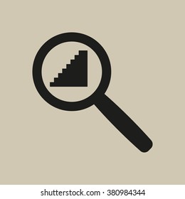 stairs  icon,  isolated. Flat  design.