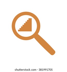 stairs  icon,  isolated. Flat  design.