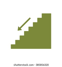 stairs  icon,  isolated. Flat  design.