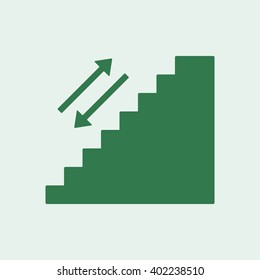 stairs  icon,  isolated. Flat  design.