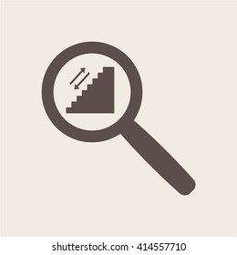 Stairs  icon,  isolated. Flat  design.