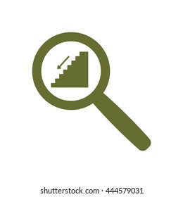 Stairs   icon,  isolated. Flat  design.
