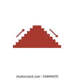 Stairs   icon,  isolated. Flat  design.