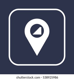 Stairs  icon, isolated. Flat  design. 