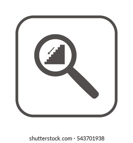 Stairs   icon, isolated. Flat  design. 