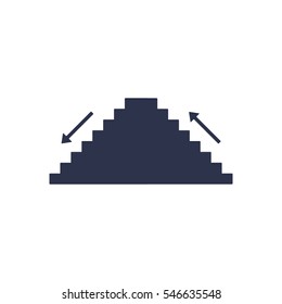 Stairs   icon,  isolated. Flat  design.