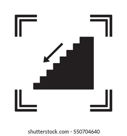 Stairs   icon,  isolated. Flat  design.