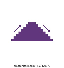 Stairs   icon,  isolated. Flat  design.