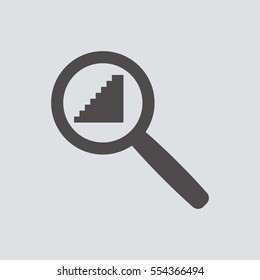 Stairs   icon, isolated. Flat  design. 