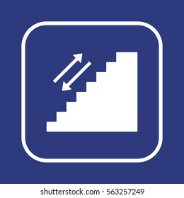 Stairs  icon,  isolated. Flat  design.