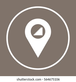 Stairs  icon, isolated. Flat  design. 