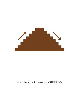 Stairs   icon,  isolated. Flat  design.
