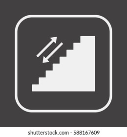 Stairs  icon,  isolated. Flat  design.