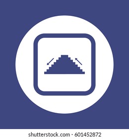 Stairs   icon,  isolated. Flat  design.