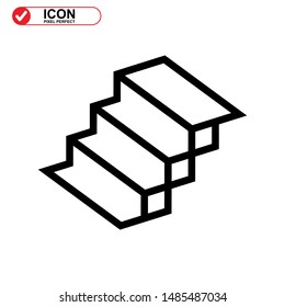 stairs icon isolated sign symbol vector illustration - high quality black style vector icons
