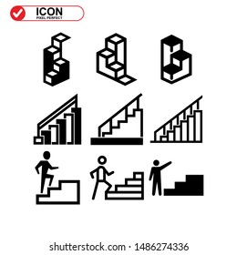 stairs icon isolated sign symbol vector illustration - Collection of high quality black style vector icons
