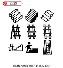 stairs icon isolated sign symbol vector illustration - Collection of high quality black style vector icons
