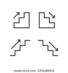 Stairs icon isolated vector illustration on white background.