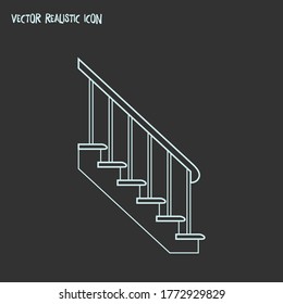 Stairs icon line element. Vector illustration of stairs icon line isolated on clean background for your web mobile app logo design.