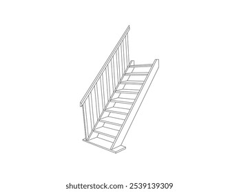 Stairs icon line element. vector illustration of stairs icon line isolated for your web mobile app logo design. household icon with outline style. outline icon isolated on white background.