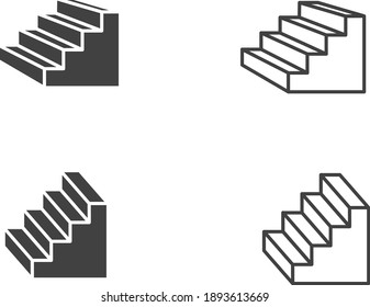 Stairs icon, line vector illustration