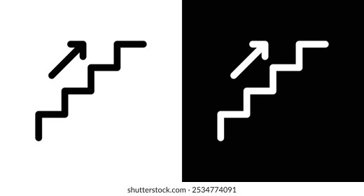 ícone escadas logotipo linear isolado