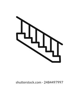 stairs icon linear vector graphics sign