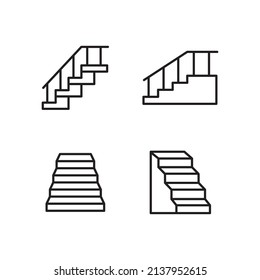Stairs Icon Logo Design Vector Template Illustration