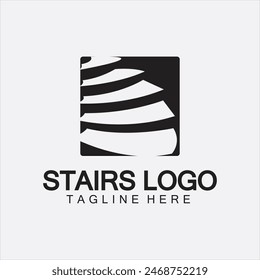 Plantilla de Ilustración vectorial de diseño de logotipo de icono de escaleras