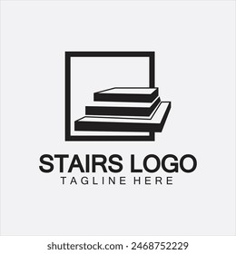 Stairs icon logo design vector illustration template