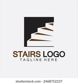 Stairs icon logo design vector illustration template