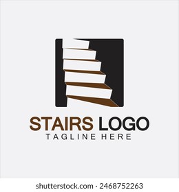 Stairs icon logo design vector illustration template